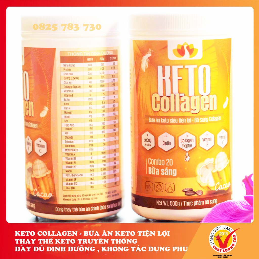 Sữa giảm cân Keto Collagen - bữa ăn giảm cân siêu tiện lợi - ăn là giảm - giảm cân sau 7 ngày không 