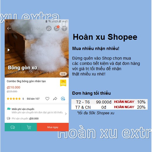 Combo 3kg bông gòn nhân tạo (45k/kg) | BigBuy360 - bigbuy360.vn