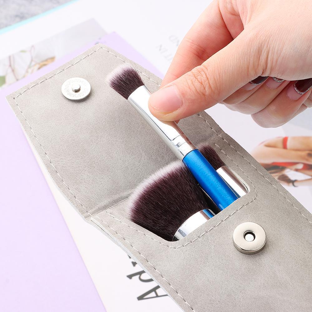 Túi Da Đựng Bút / Cọ Trang Điểm Tiện Dụng