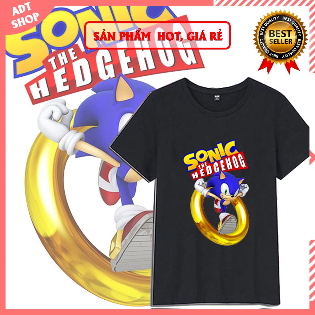 Áo thun sonic nhím xanh tốc độ bé trai bé gái đều mê đủ size màu đen trắng cực ngầu nhiều mẫu HOT