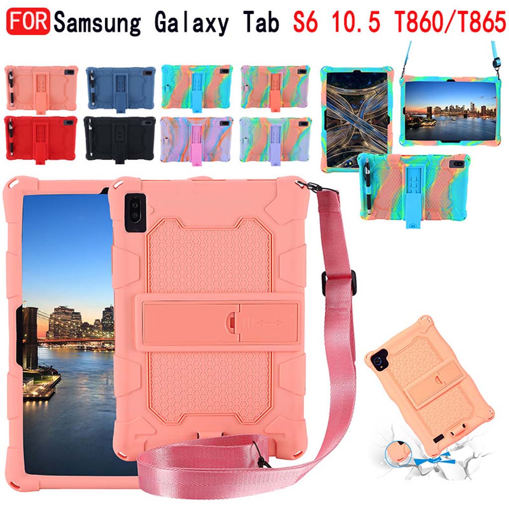 Ốp máy tính bảng Silicone mềm kèm dây đeo cho Samsung Galaxy Tab S6 10.5 T860 / T865