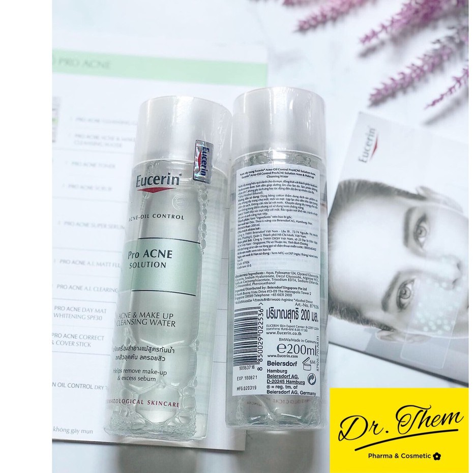 Nước Tẩy Trang Cho Da Dầu Mụn Eucerin Pro Acne Solution Acne & Make Up Cleansing Water 125ml-200ml Proacne | BigBuy360 - bigbuy360.vn
