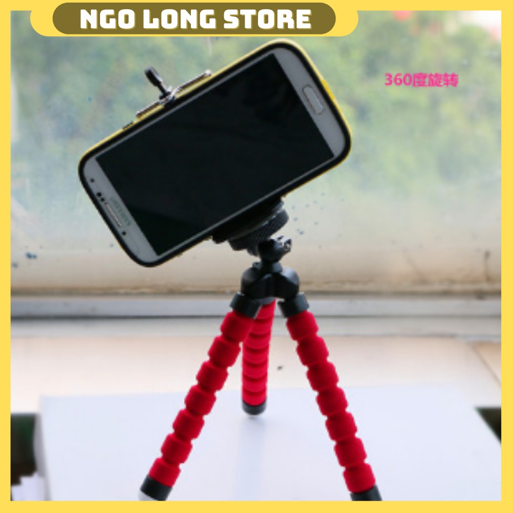 Chân Tripod Bạch Tuộc Xốp - Uốn Siêu Dẻo Mọi Địa Hình - Kẹp giá đỡ điện thoại , máy tính bảng