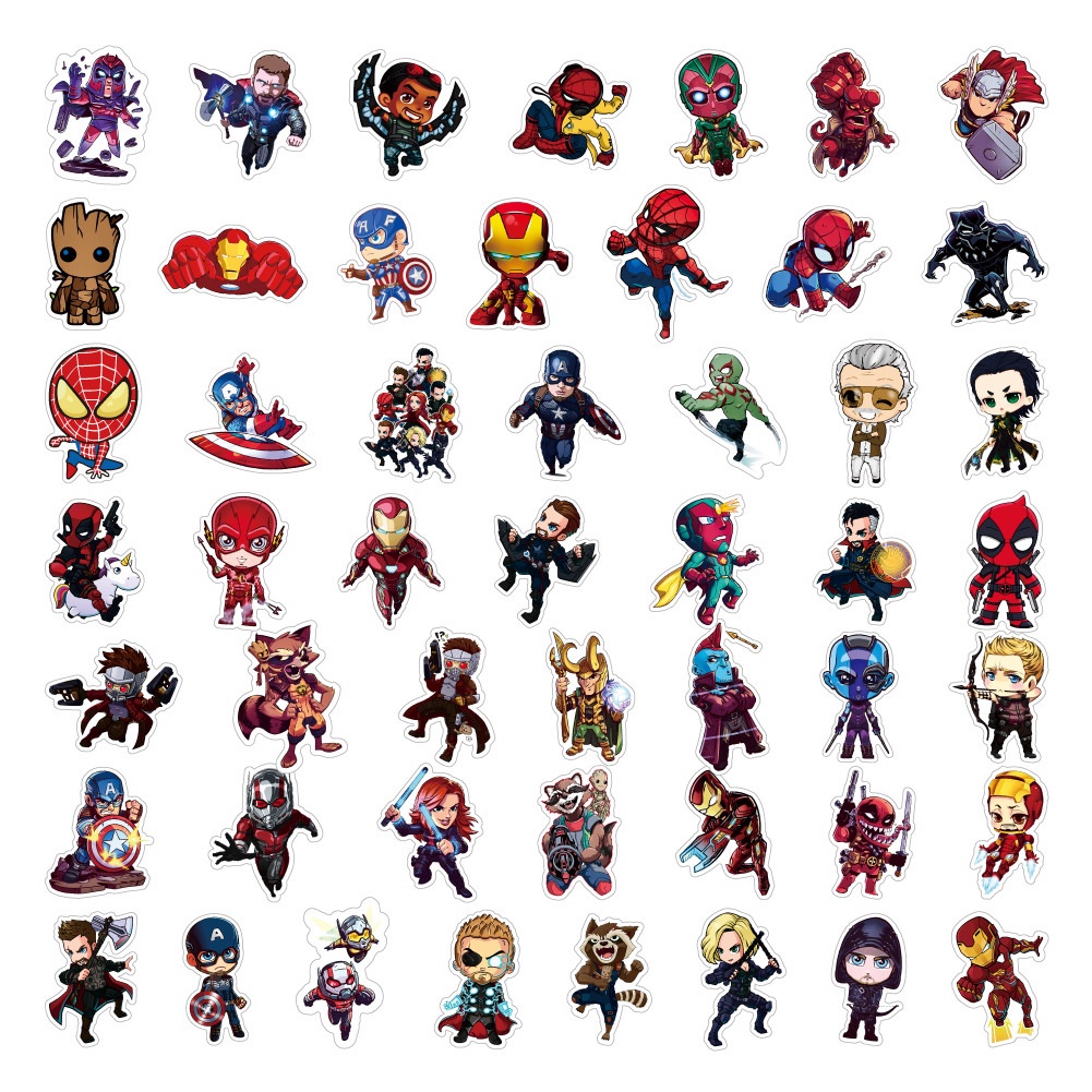 DISNEY 200 / 100 / 50 Miếng Dán Marvel The Avengers Trang Trí Nón Bảo Hiểm Laptop