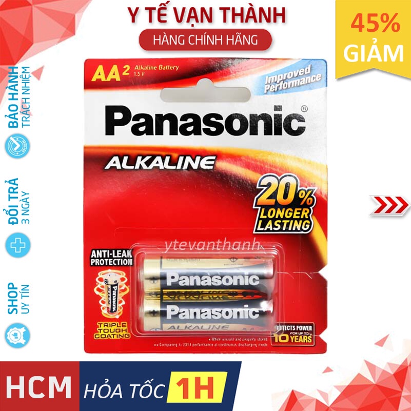 ✅ Pin Tiểu 2A (AA)- Panasonic Alkaline (Vỉ 2 Viên), Pin Thật - Chính Hãng -VT0038