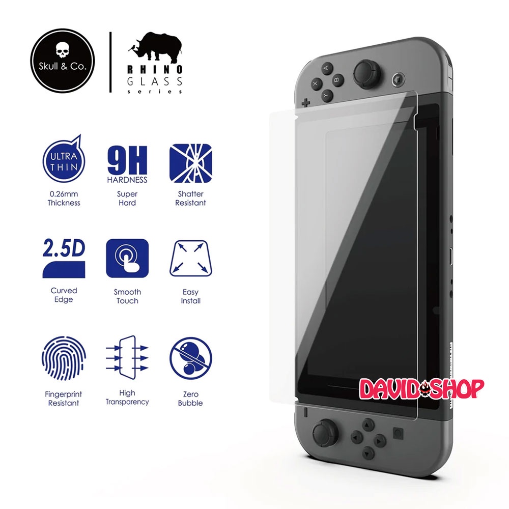 [Skull &amp; Co.] Cường lực cao cấp bảo vệ màn hình cho Nintendo Switch OLED / V1, V2 / Lite