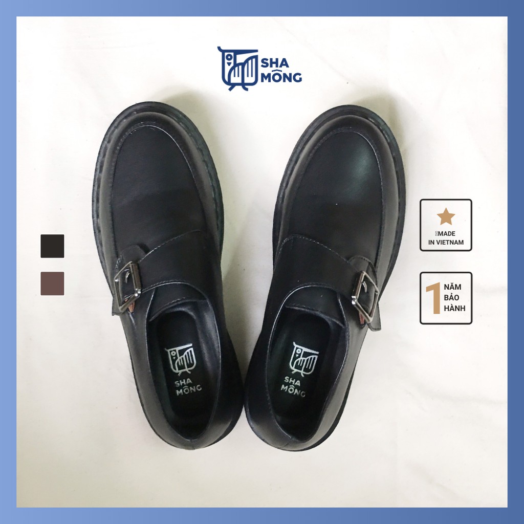 Giày loafer cài khóa da thật Shamong vintage made in Vietnam bảo hành 1 năm mã S02