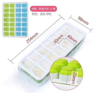 KHAY LÀM ĐÁ SILICON 24 ô CÓ NẮP ĐẬY