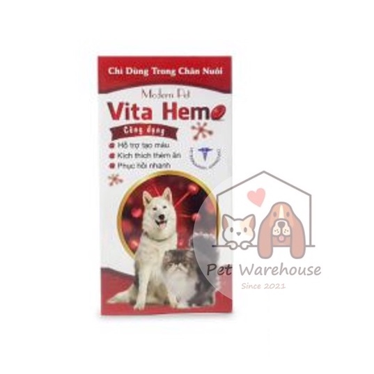 Vita Hem - Hỗ trợ tạo máu, kích thích thèm ăn, giúp hồi phục nhanh chóng cho thú cưng