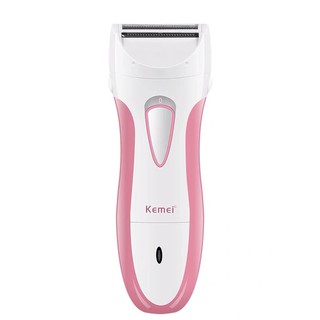 Máy cạo lông mini nam nữ Kemei tẩy lông chân, lông tay, da mặt, vùng bikini có sạc điện