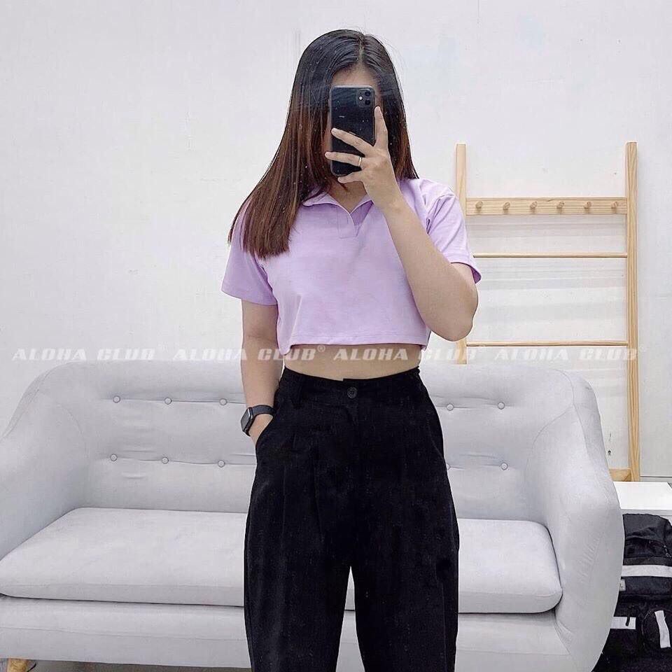 Áo thun nữ croptop có cổ cực xinh hot