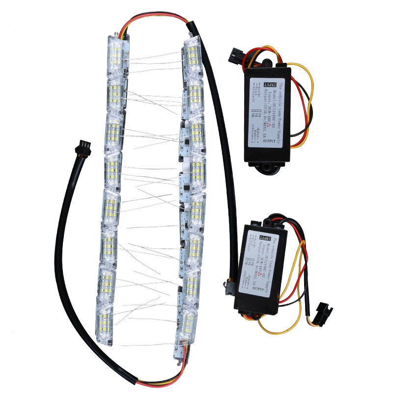 Bộ 2 Dây Đèn Pha Lê Có Đèn Tín Hiệu DRL Cho Xe Hơi