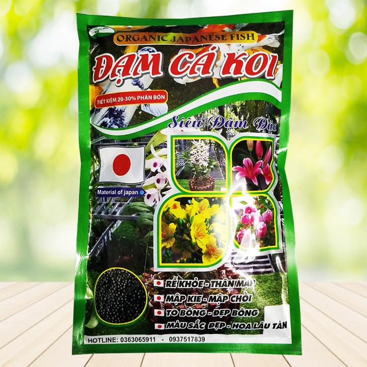 Phân hữu cơ đạm cá Koi dùng cho hoa lan, cây kiểng, rau màu, cây ăn trái - 700g