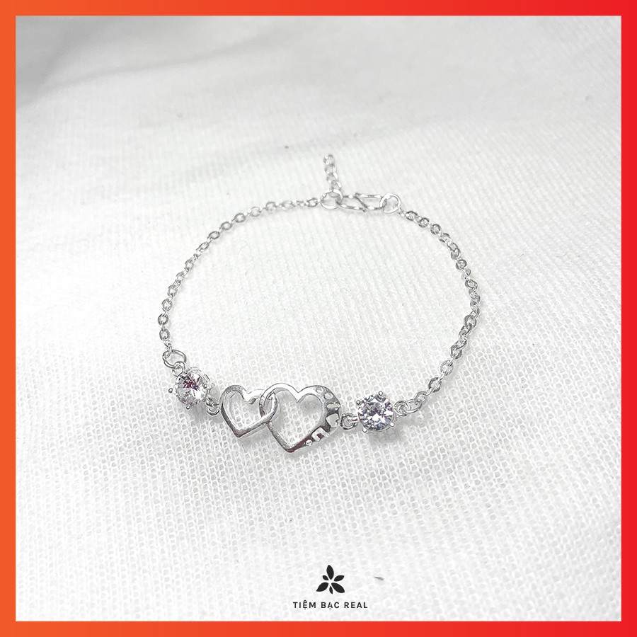 Lắc tay tim lồng tim thiết kế độc đáo, lắc tay tim bạc không han gỉ