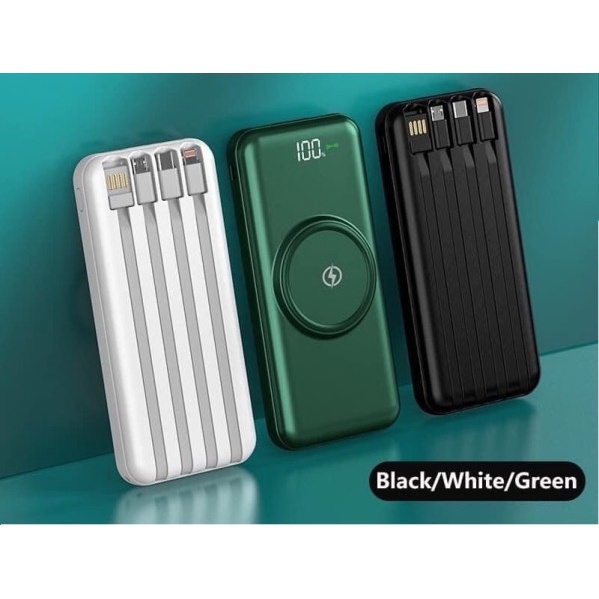 Sạc dự phòng không dây 20000mah tích hợp 4 dây sạc liền