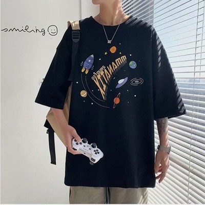 Áo thun nam nữ unisex form rộng tay lỡ phông teen cổ tròn oversize cotton TANAM giá rẻ màu đen trắng tee pull SamMy96