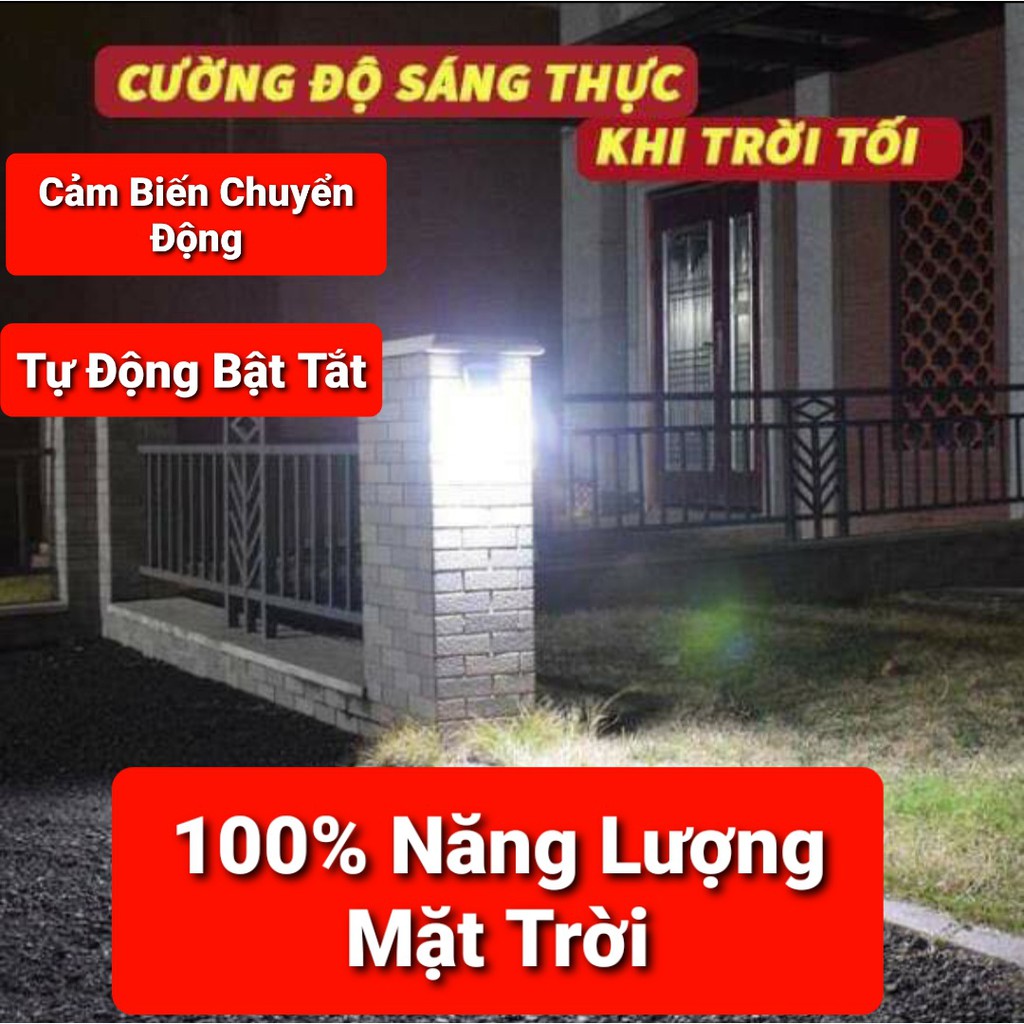 Đèn 100 LED năng lượng Mặt Trời ,Đèn LED năng lượng mặt trời 100LED, cảm biến Chuyển Động, Bật tắt tự động