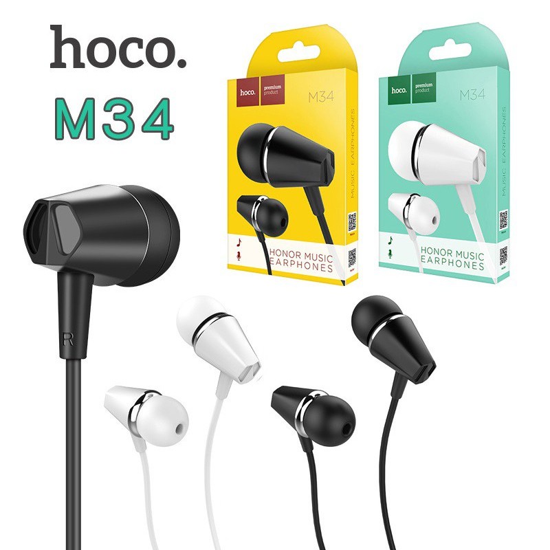 (CHÍNH HÃNG) TAI NGHE HOCO M34 CÓ NÚM CAO SU, CHỐNG ỒN NGHE HAY CÓ MIC - BẢO HÀNH 6 THÁNG