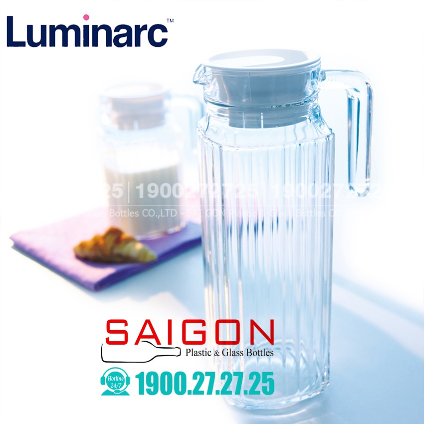 Bình Nước Thủy Tinh Luminarc Quadro 1100ml | Luminarc G2666 , Thủy Tinh Cao Cấp