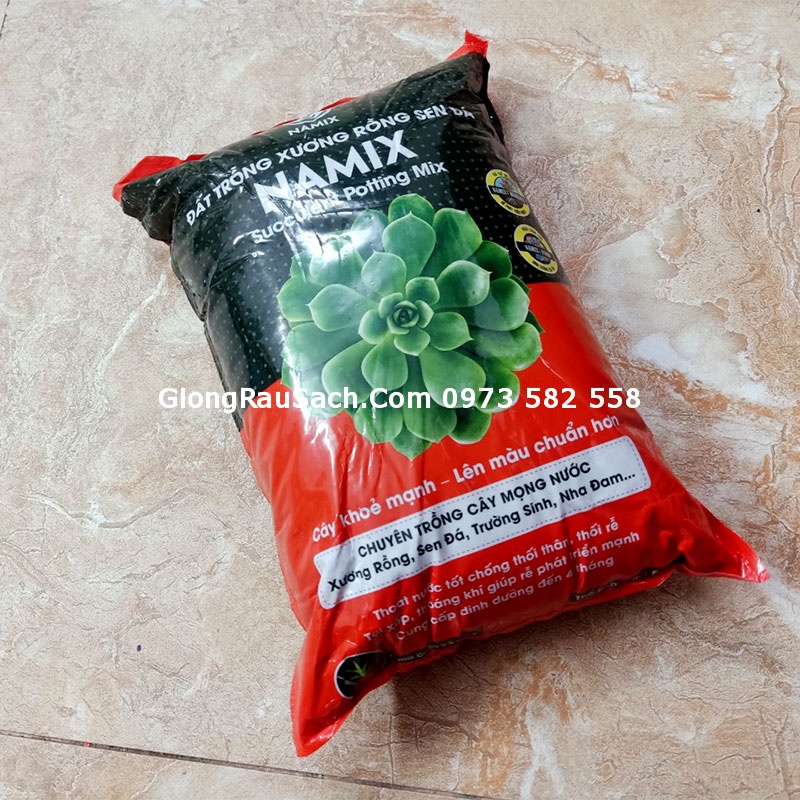 Đất Trồng Sen Đá Xương Rồng NaMix 3kg Cung cấp dinh dưỡng đến 4 tháng cho cây