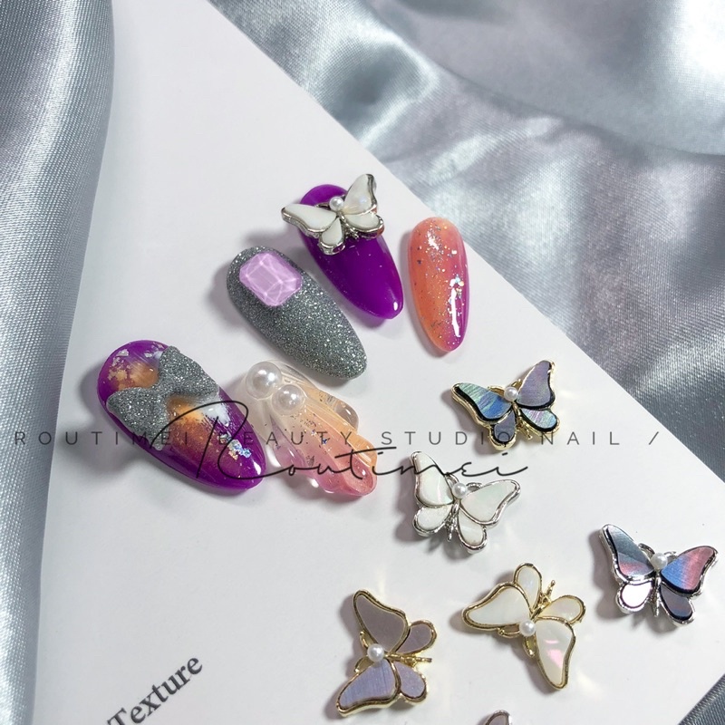 Charm bướm đá xinh lẻ 1c trang trí móng tay/nail