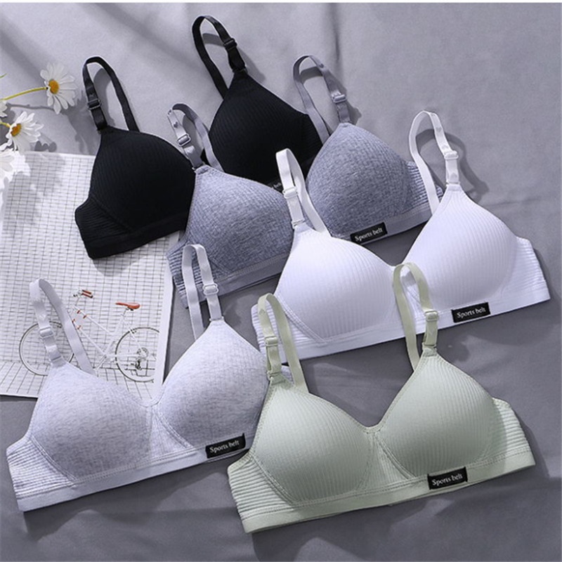 Áo lót vải cotton không đường may kẻ sọc size 32-38 gợi cảm dễ phối đồ dành cho nữ