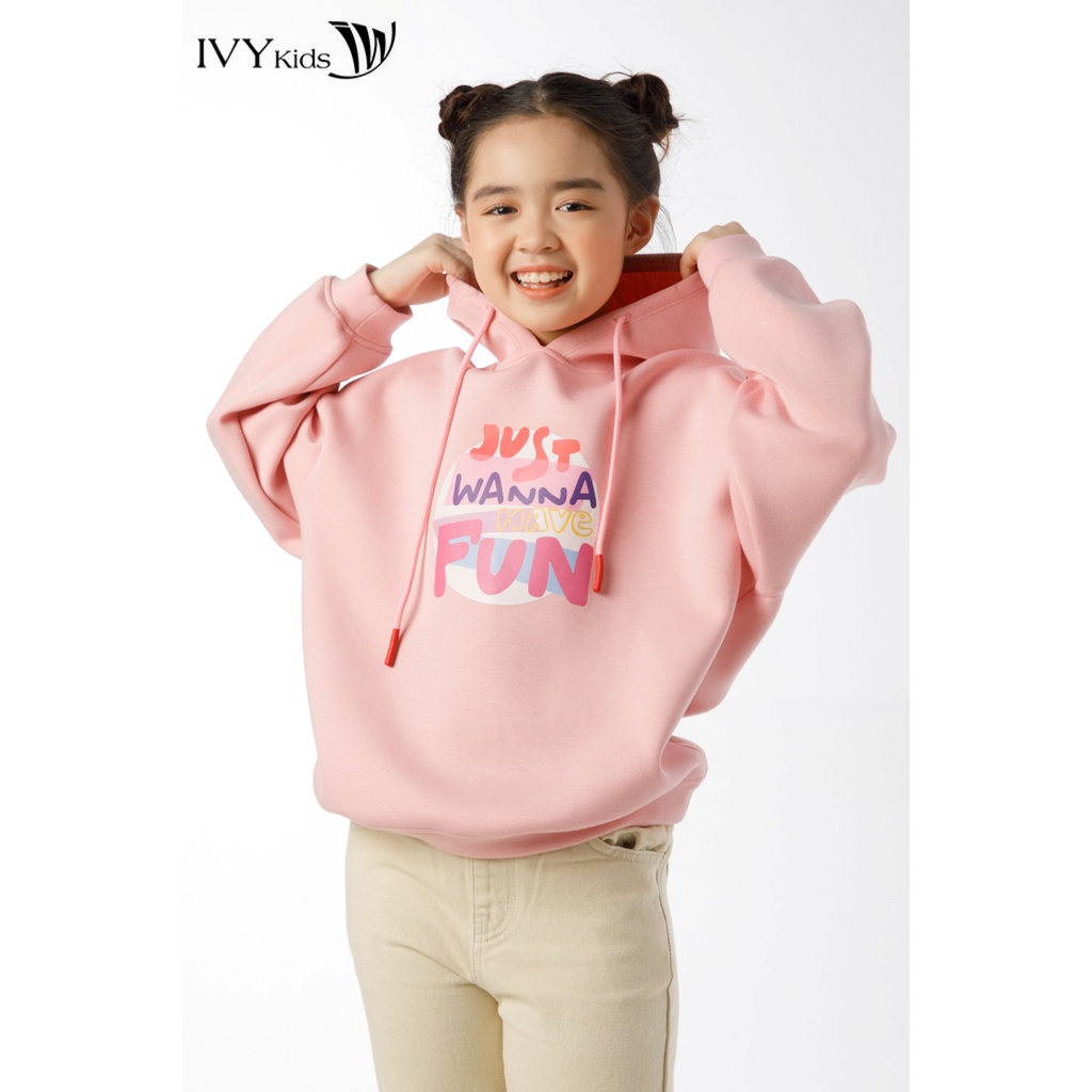 [NHẬP WABRTL5 GIẢM 10% TỐI ĐA 50K ĐH 250K ]Áo hoodie bé gái Just Wanna Have Fun IVY moda MS 59G1471