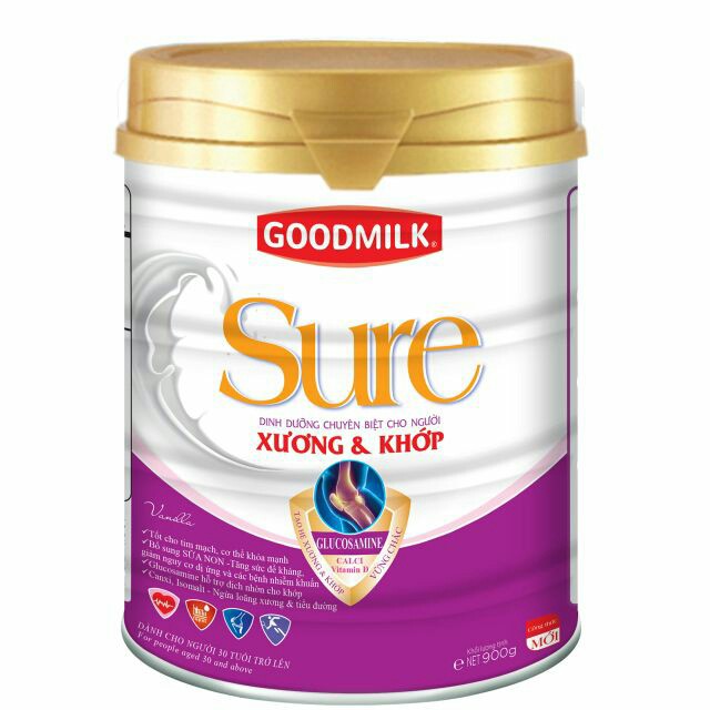 [ CHÍNH HÃNG - LON 900 g] SỮA BỘT XƯƠNG & KHỚP GOODMILK SURE - Dành người lớn từ 30 tuổi trở lên