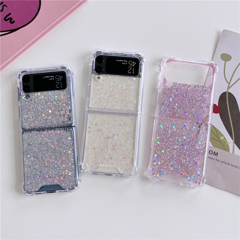 Sang Trọng Ốp Điện Thoại tpu silicone Mềm Trong Suốt Chống Sốc Cho samsung galaxy z flip 3 z flip 4 zflip3 samsung z flip4