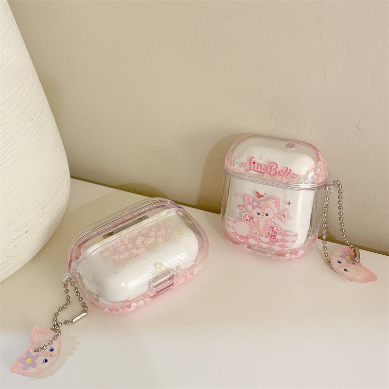 Ốp Hộp Đựng Tai Nghe Nhét Tai Bluetooth Kim Tuyến Nước Cho AirPods Pro AirPods 1/2 AirPods Pro 3 Lingna Belle