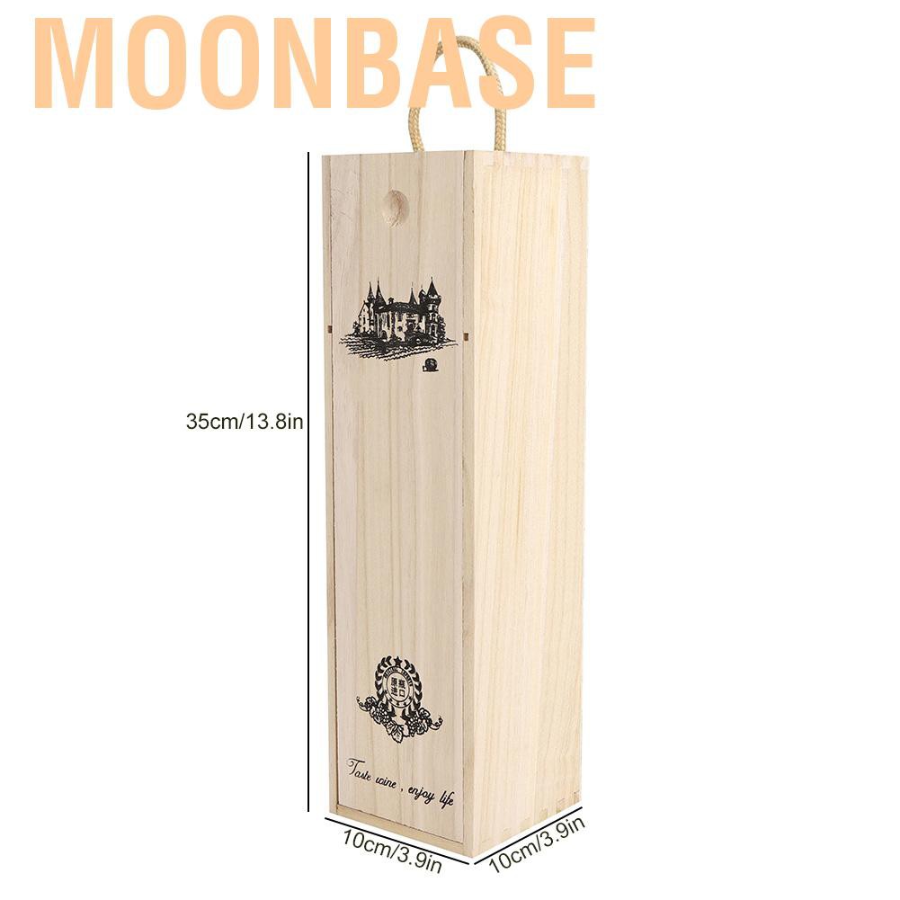 Moonbase Retro Red Wine Bottle Box Portable Delicate Wooden Storage Container Gift Cas HG