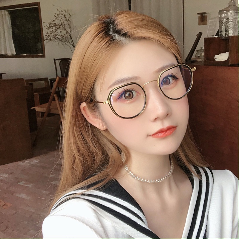 Kính Mát Gọng Hình Học Đơn Giản Chống Ánh Sáng Xanh Thời Trang Thanh Lịch Cho Nữ