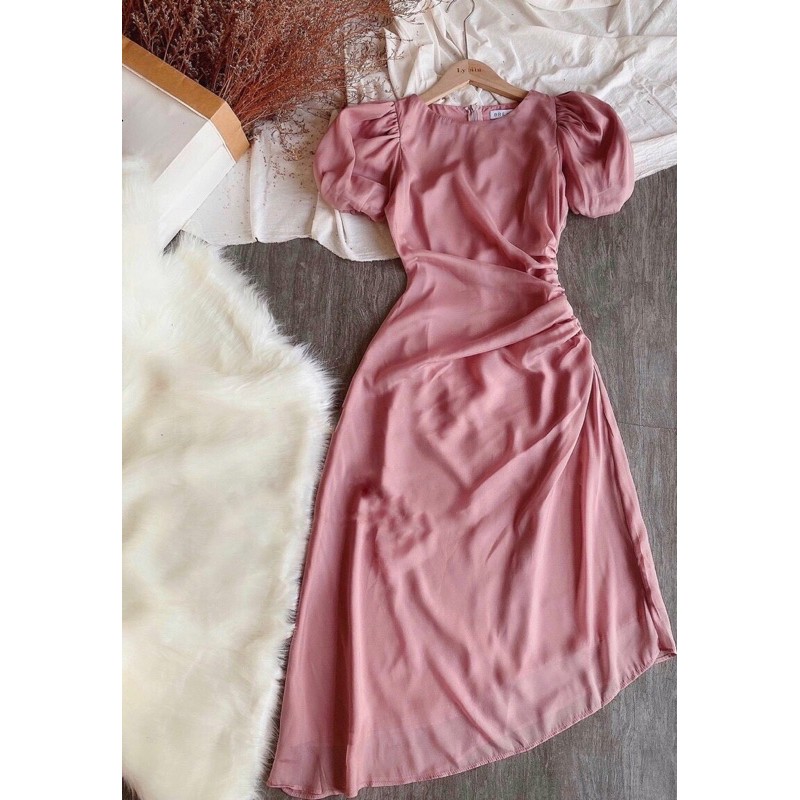 Đầm tay bồng nhún hông eo 🌷 Đầm suông trắng | BigBuy360 - bigbuy360.vn