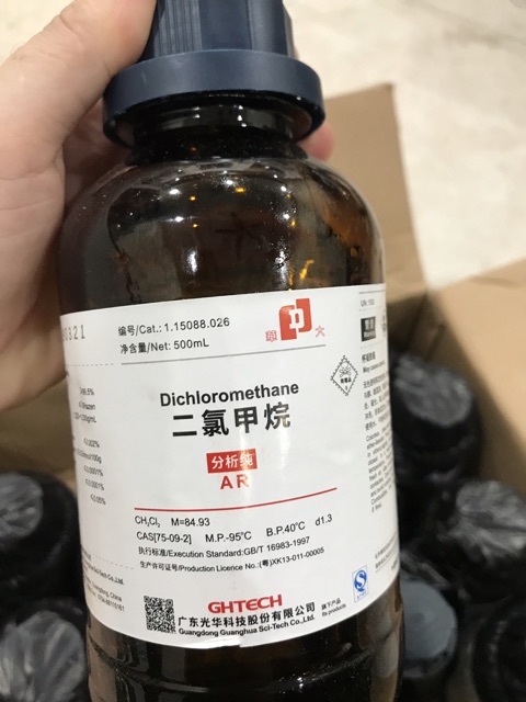 Hoá chất Dichloromethane CH2Cl2 chai 500ml Methylene chloride MC DCM CAS 75-09-2 ch2cl2