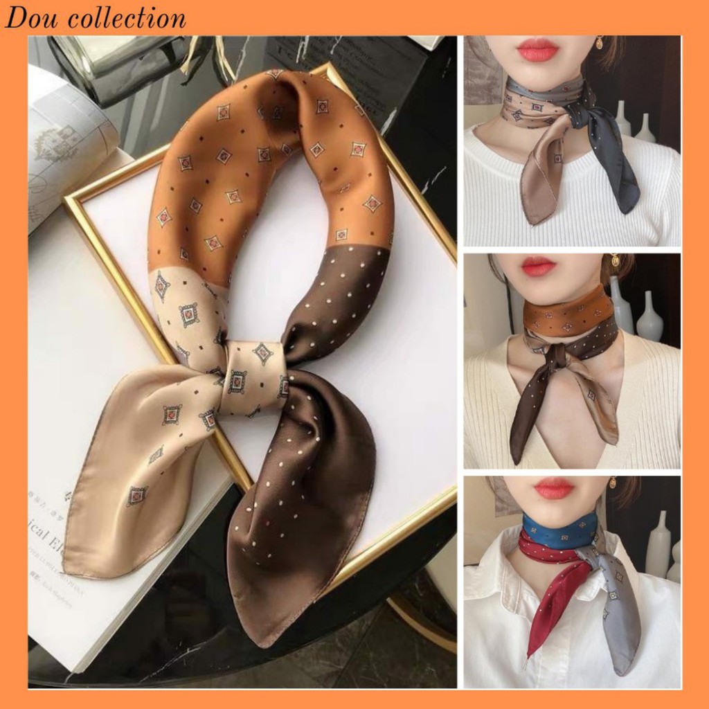 Khăn Lụa Vuông ANAN SILK Chất Liệu Mềm Mịn Dùng Choàng Cổ, Đội Đầu, Quấn Túi, Cột Cổ Tay Mã 01 Kích Thước 70x70