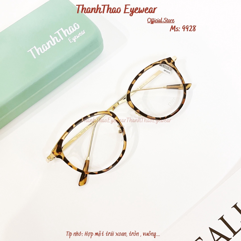 Gọng Kính Cận Nữ Đẹp, Kính Mắt Nam Nữ THANHTHAO EYEWEAR Mắt Tròn Nhận Lắp Đổi Màu, Chống Ánh Sáng Xanh Nhựa Dẻo, Nhẹ 992