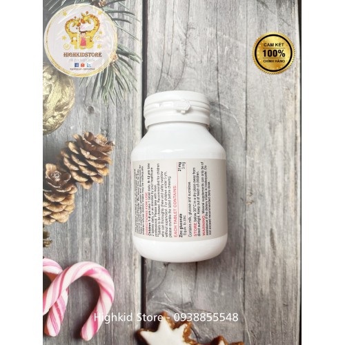 Viên nhai bổ sung kẽm cho bé bioisland Úc Zinc - 120 viên