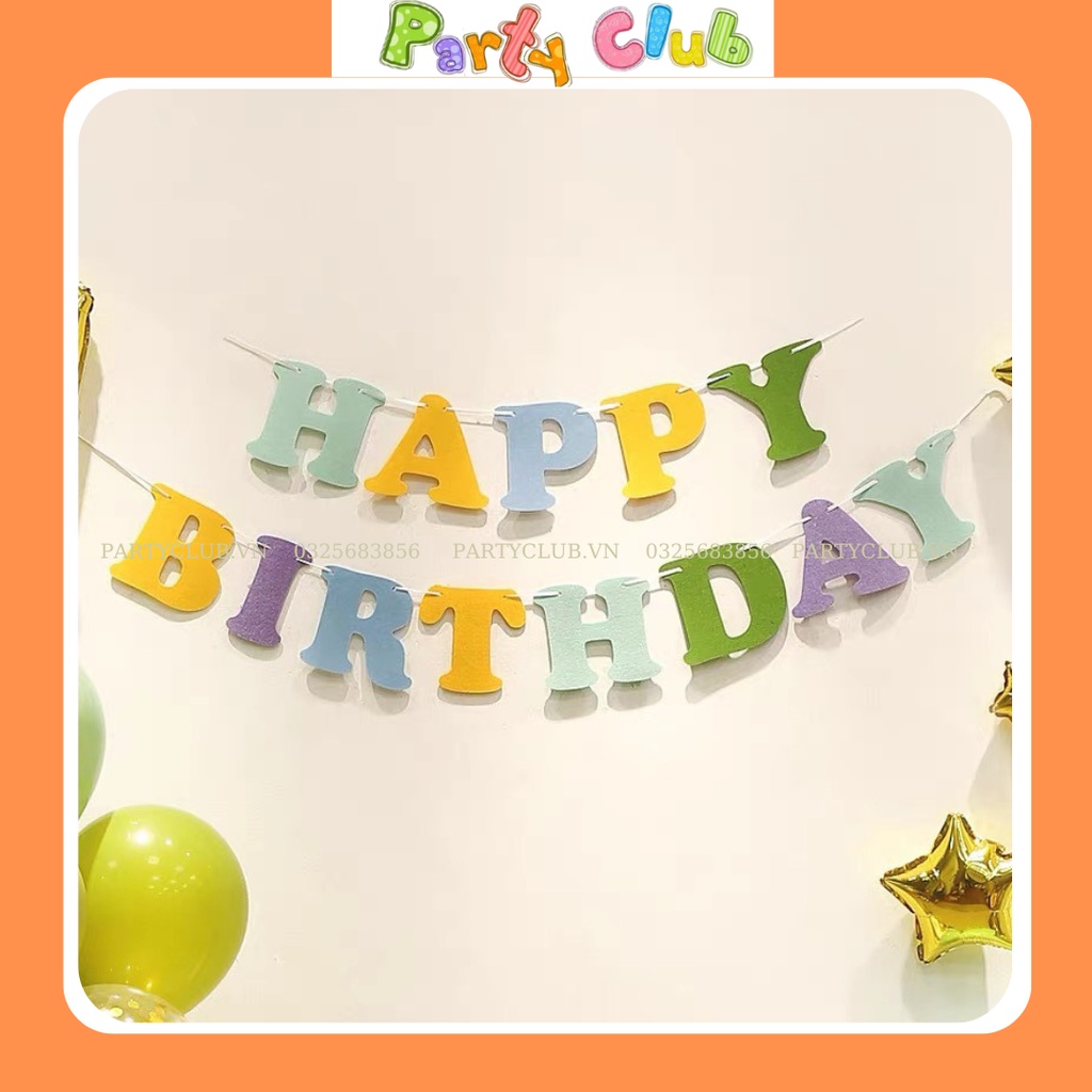Dây treo chữ HAPPY BIRTH DAY nỉ nhiều màu trang trí sinh nhật