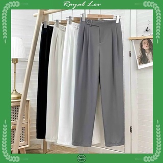 Quần baggy trơn bảng màu basic khuy lệch lưng chun chất dày dặn