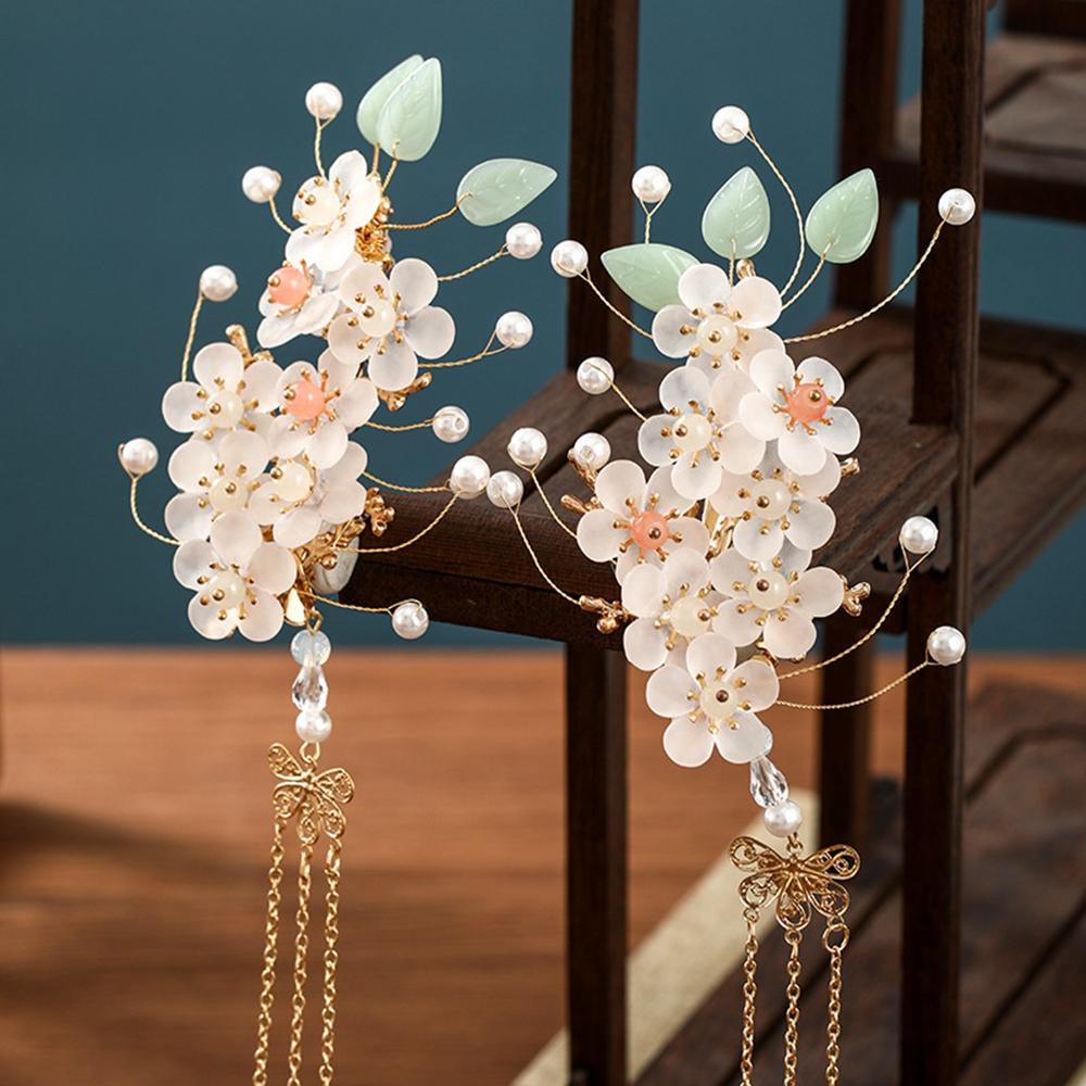 Trâm Cài Tóc Handmade Hình Hoa Phong Cách Hanfu Cổ Điển Cho Nữ