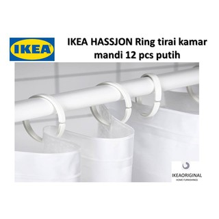Ikea Set 12 Móc Treo Rèm Cửa Nhà Tắm Màu Trắng Tiện Dụng