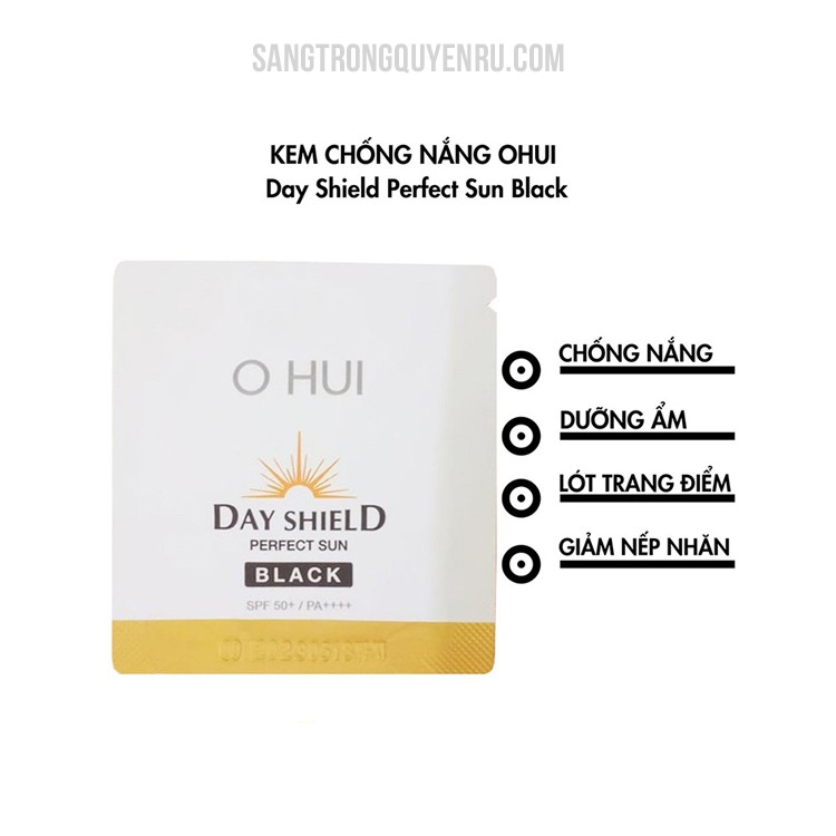 Gói Kem Chống Nắng Ohui Day Shield Perfect Black 1ml Spf50+ / PA+++ - Cho Da Sạn Đen