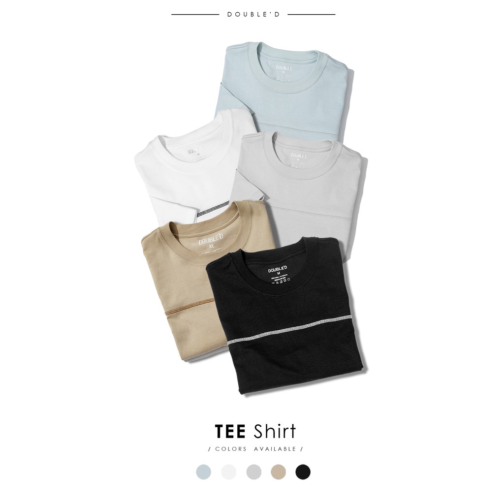 Áo thun nam Double'D chất cotton họa tiết phối ngực TSP00