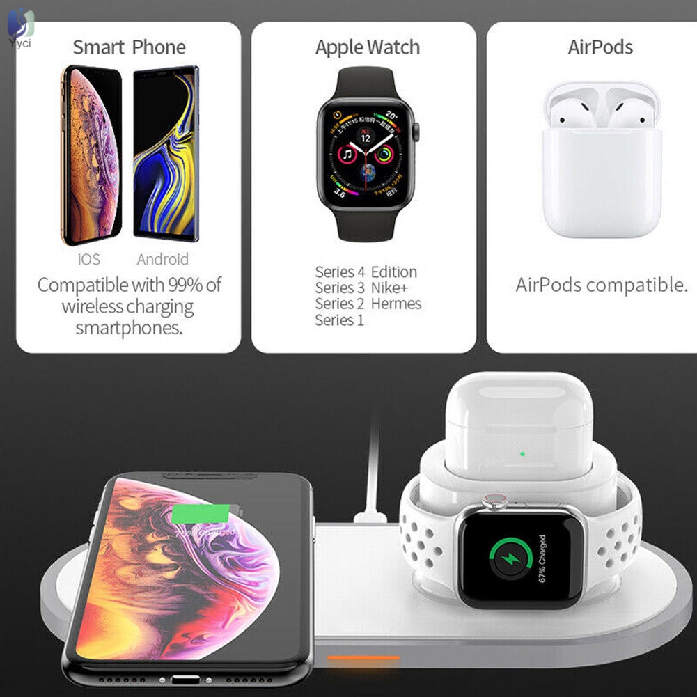 Đế Sạc Nhanh Không Dây 3 Trong 1 Cho Apple Watch Và Apple Watch