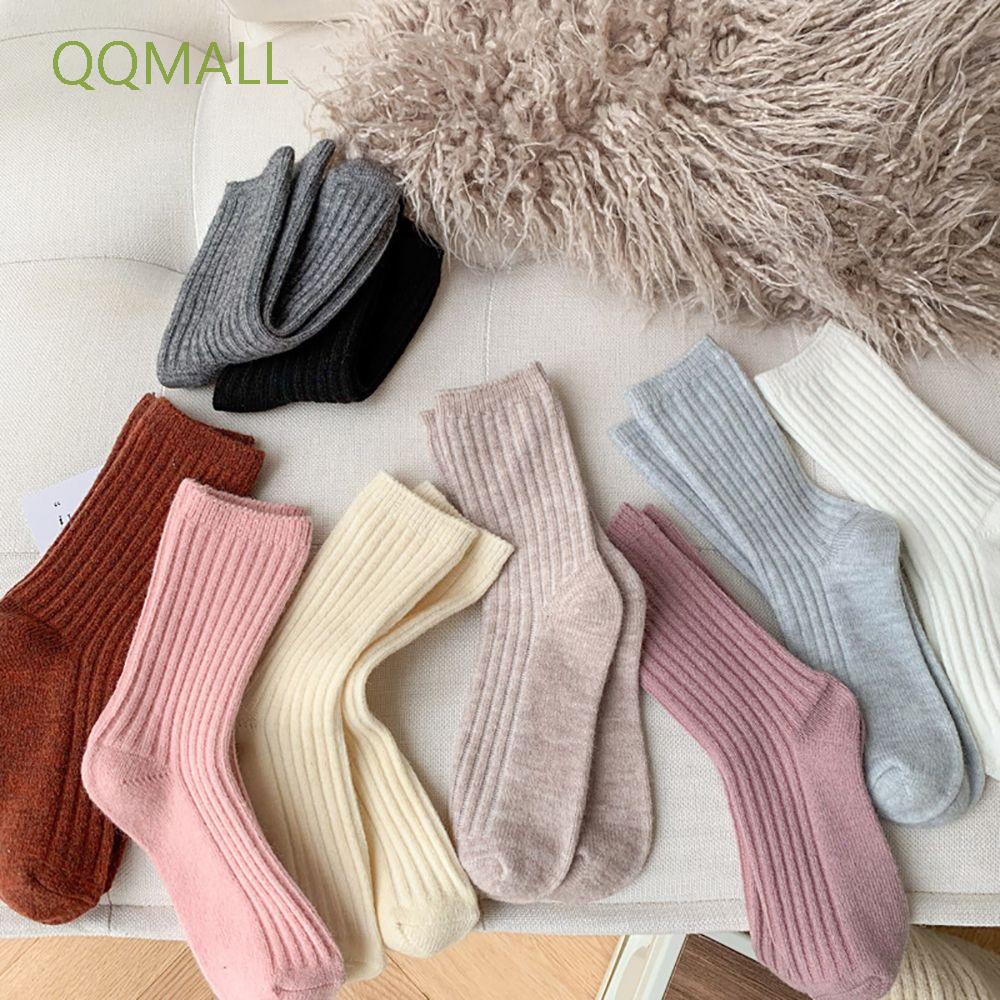 Vớ len cashmere dày dặn màu trơn dễ thương thời trang thu đông cho nữ
