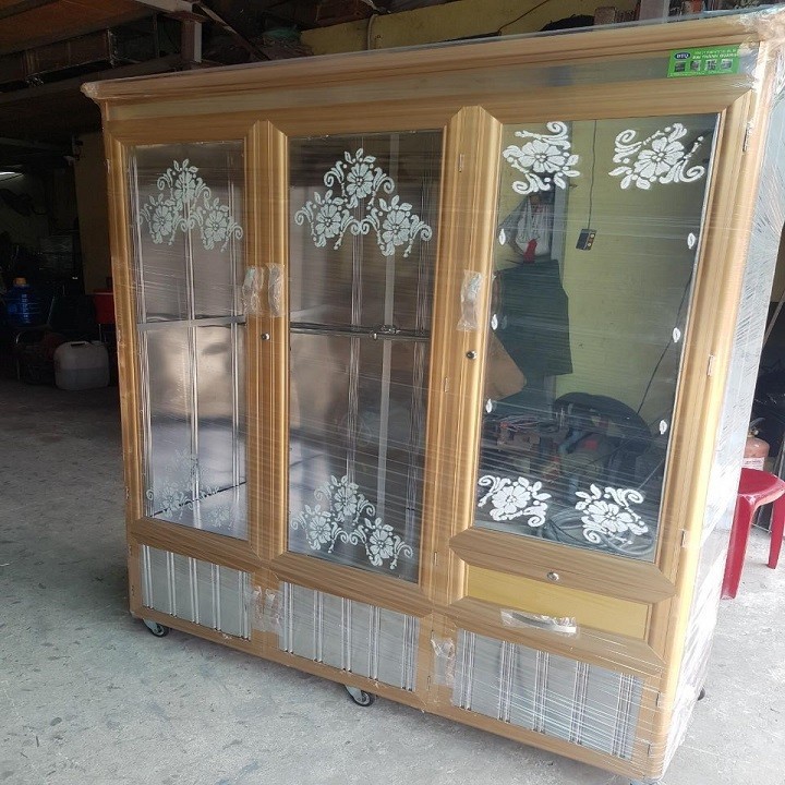 [HÀNG ĐẶT SIÊU ĐẸP] Tủ nhôm kính quần áo buồng có ngăn kéo KT: 180x55x180cm - TNKQAB1818