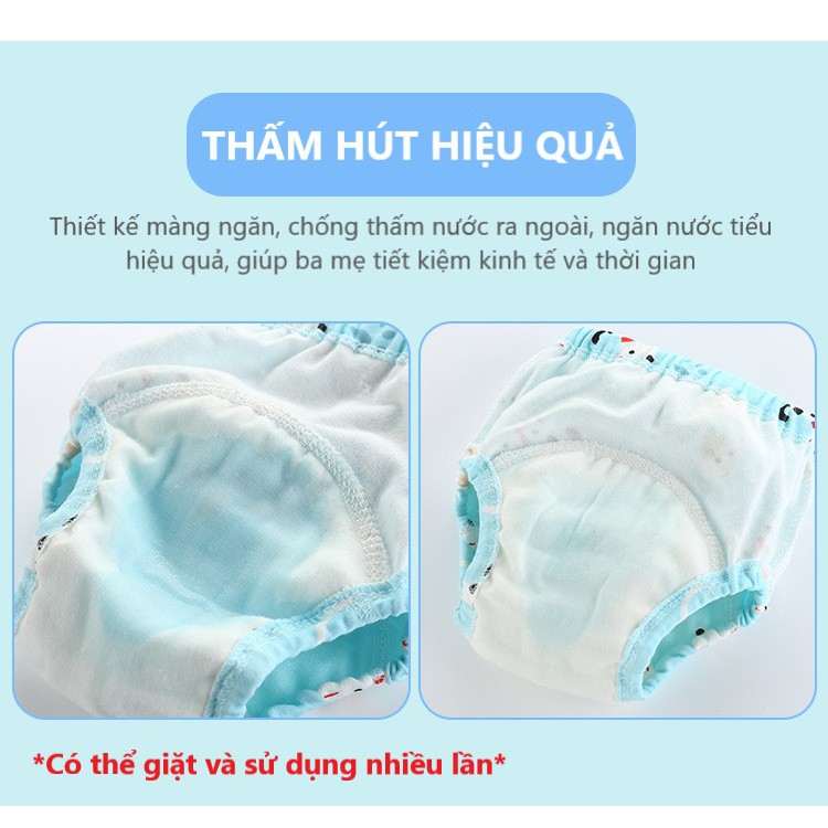 Quần Cai Bỉm Siêu Thấm Hút Sử Dụng Nhiều Lần Cho Bé 8 Lớp Cotton mềm mịn