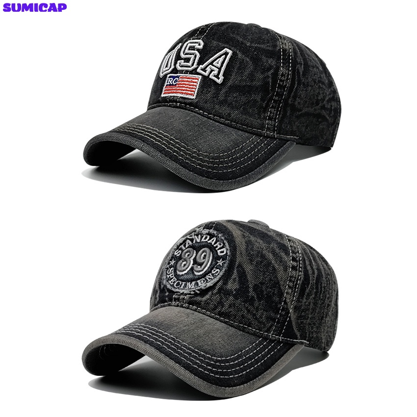 Mũ lưỡi trai nón kết nam nữ đẹp chất vải jean bò cao cấp thời trang cá tính màu đen