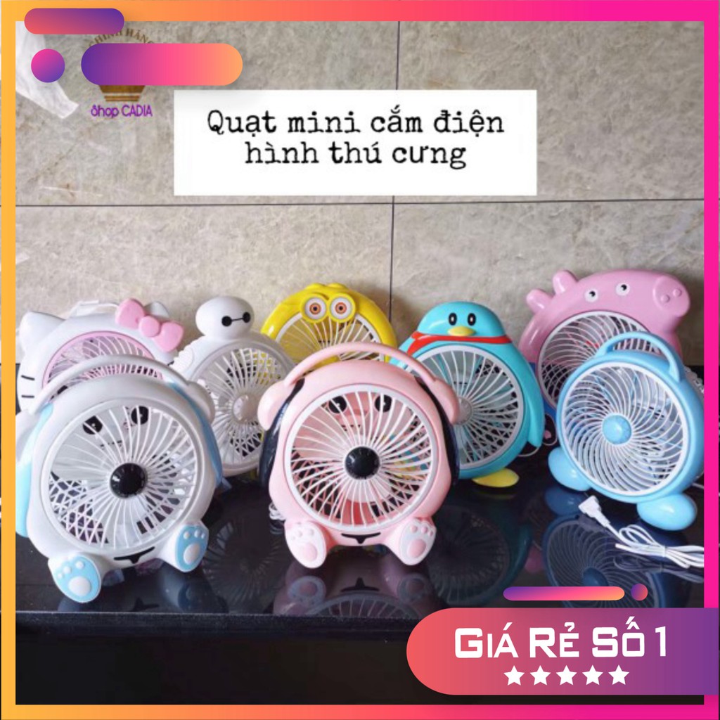 Quạt Để Bàn Mini cắm điện Kiểu Dáng Hoạt Hình Dễ Thương cute SIÊU MÁT