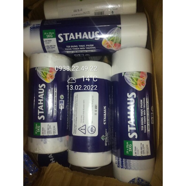 [Đủ size-Màng bọc thực phẩm/túi đựng thực phẩm tự phân hủy sinh học Stahaus opec -hàng cao cấp xuất siêu thị